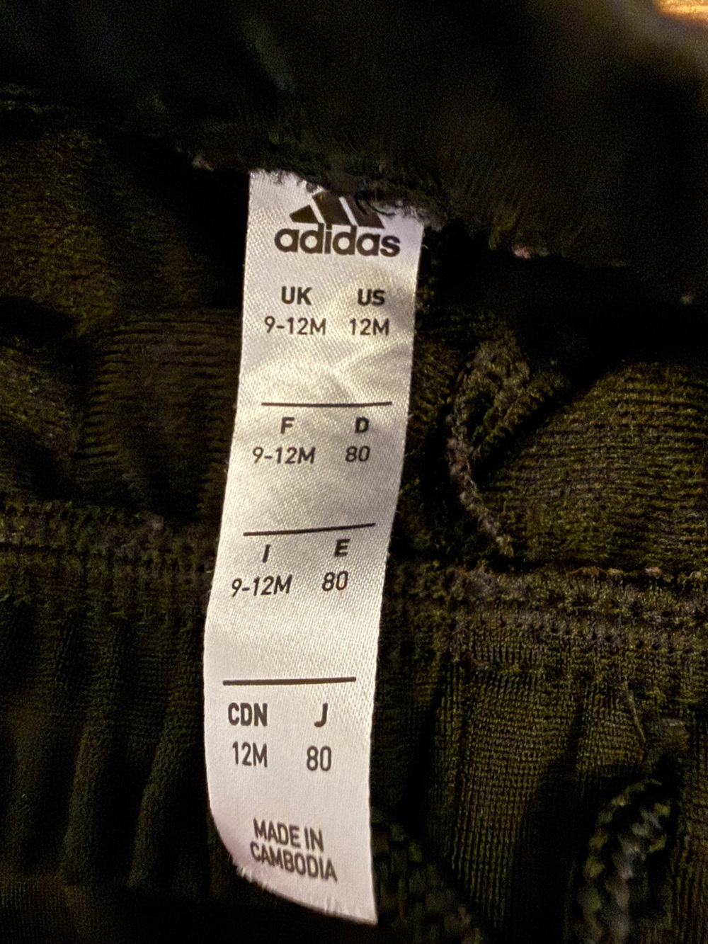 adidas Black Sweatpants with Gold Stripes (12M) - Picture 4 of 5